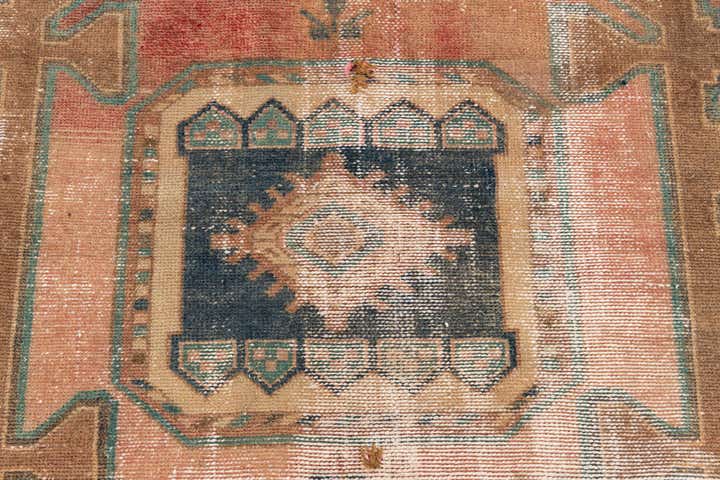 3' 8 x 8' 1 Hand Knotted Ultra Vintage Persian Wool Runner Rug
