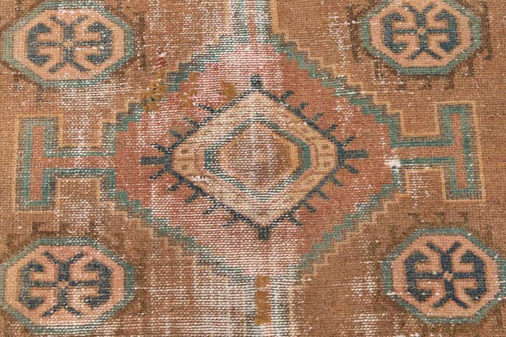 3' 8 x 8' 1 Hand Knotted Ultra Vintage Persian Wool Runner Rug