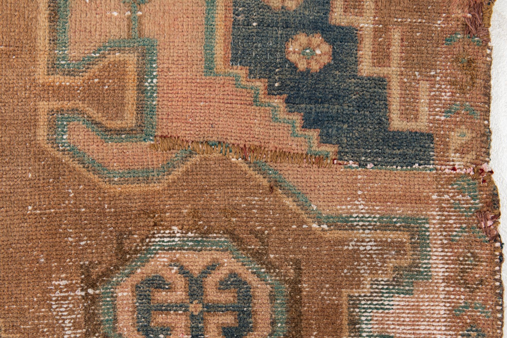 3' 8 x 8' 1 Hand Knotted Ultra Vintage Persian Wool Runner Rug