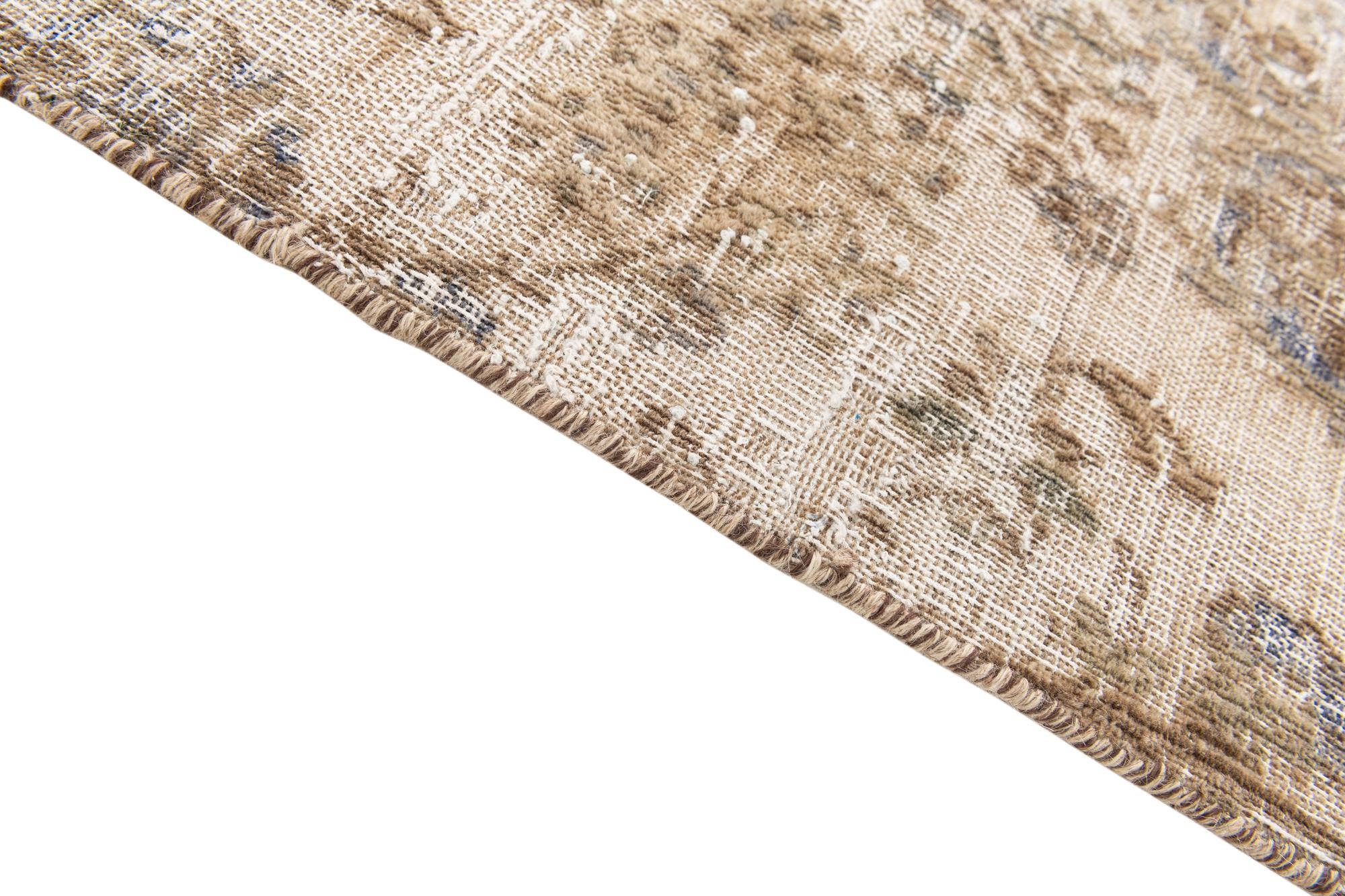 2' 9 x 9' 7 Hand Knotted Ultra Vintage Persian Wool Runner Rug
