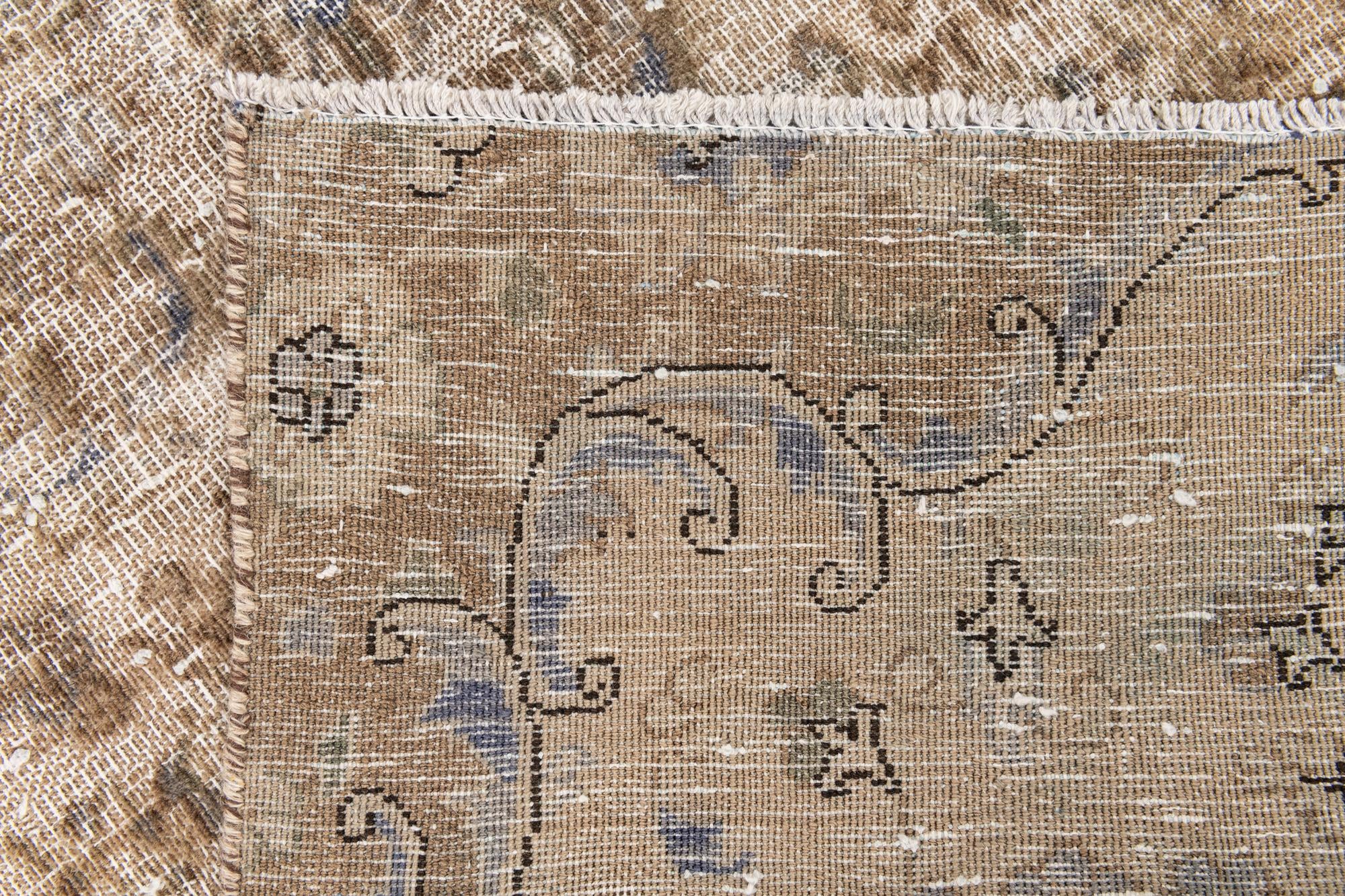 2' 9 x 9' 7 Hand Knotted Ultra Vintage Persian Wool Runner Rug