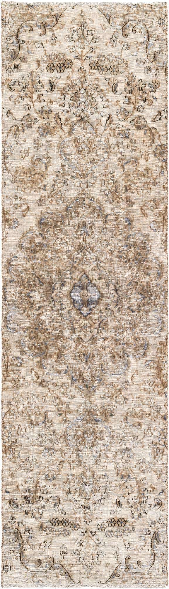 2' 9 x 9' 7 Hand Knotted Ultra Vintage Persian Wool Runner Rug