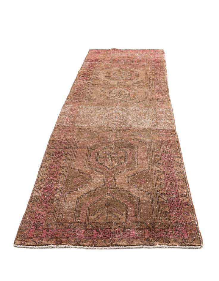 Detail image of 3' 4 x 12' 3 Hand Knotted Ultra Vintage Persian Wool Runner Rug