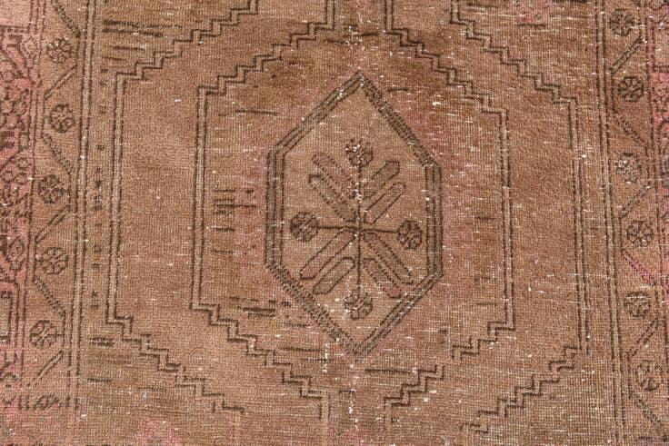 Detail image of 3' 4 x 12' 3 Hand Knotted Ultra Vintage Persian Wool Runner Rug