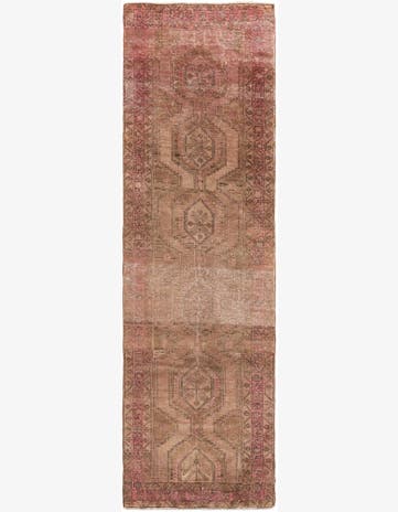 3' 4 x 12' 3 Hand Knotted Ultra Vintage Persian Wool Runner Rug