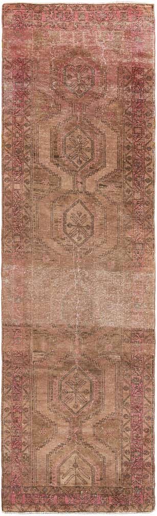 3' 4 x 12' 3 Hand Knotted Ultra Vintage Persian Wool Runner Rug