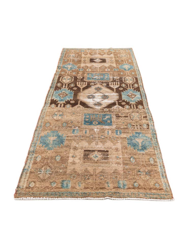 Detail image of 2' 10 x 7' 6 Hand Knotted Ultra Vintage Persian Wool Runner Rug