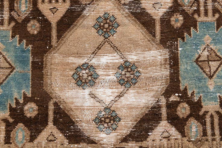 Detail image of 2' 10 x 7' 6 Hand Knotted Ultra Vintage Persian Wool Runner Rug