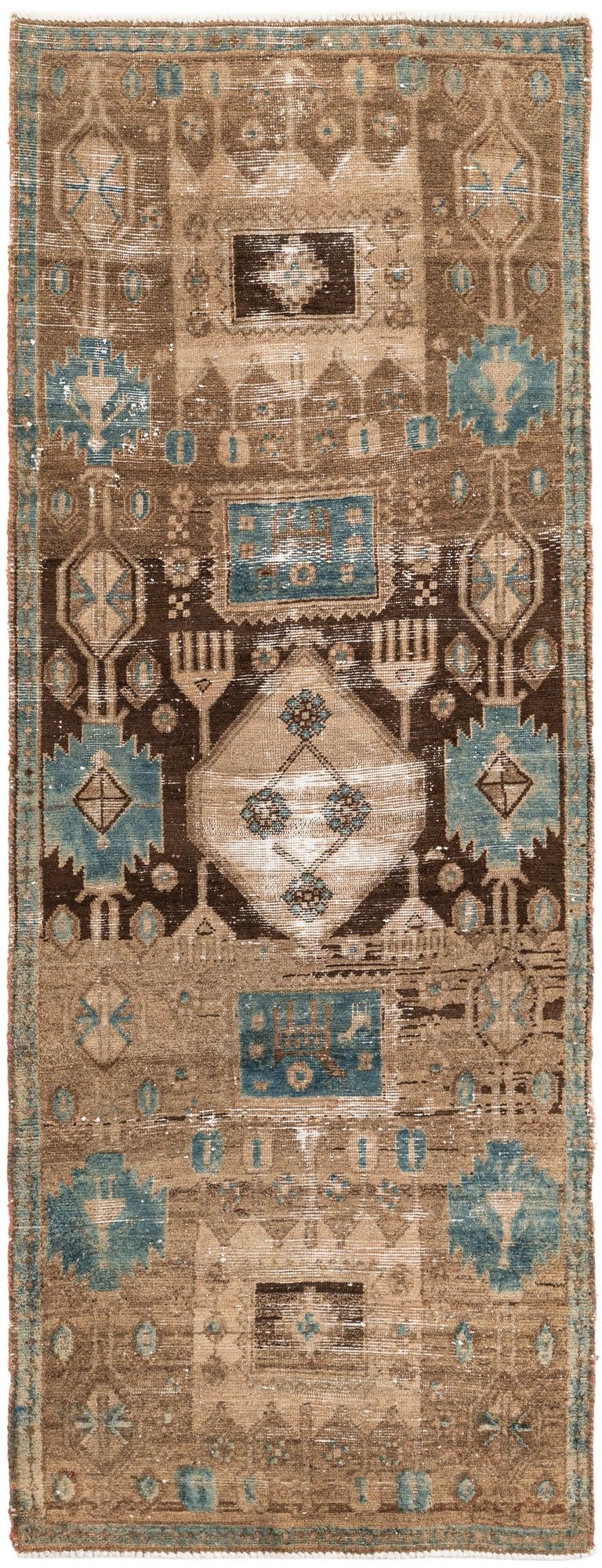 2' 10 x 7' 6 Hand Knotted Ultra Vintage Persian Wool Runner Rug