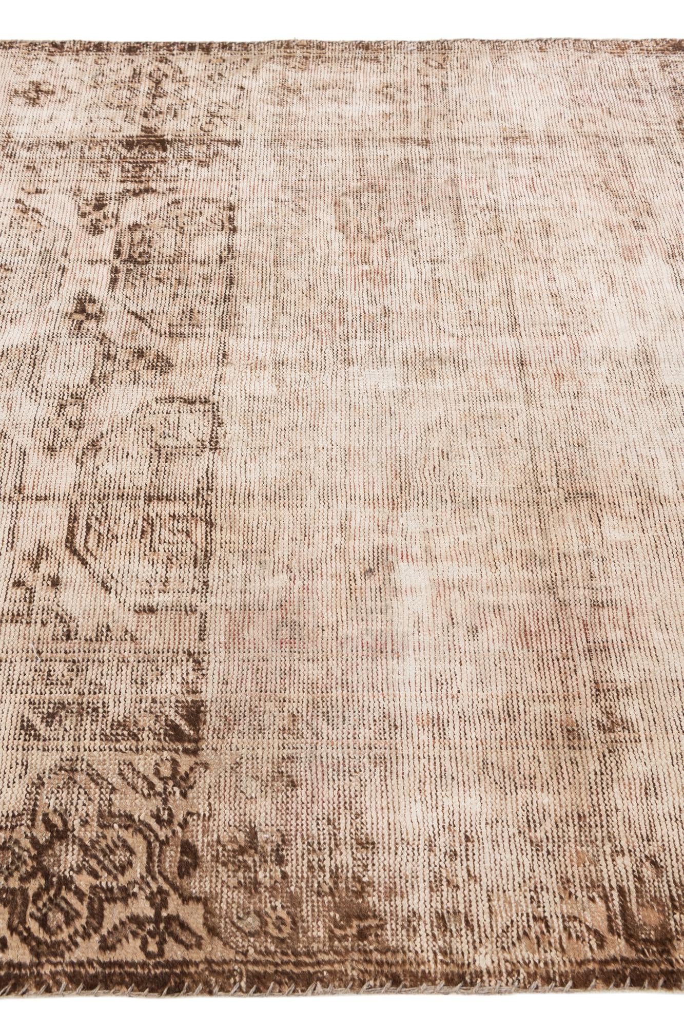 4' 9 x 9' 7 Hand Knotted Ultra Vintage Persian Wool Runner Rug