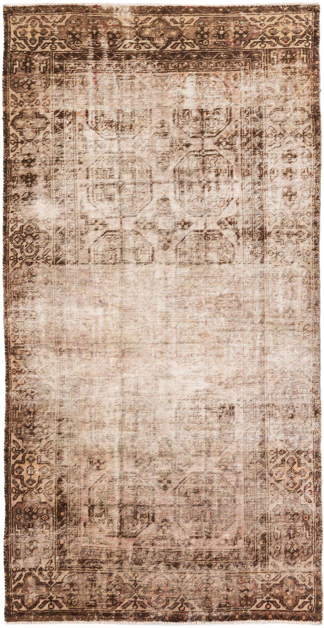 4' 9 x 9' 7 Hand Knotted Ultra Vintage Persian Wool Runner Rug