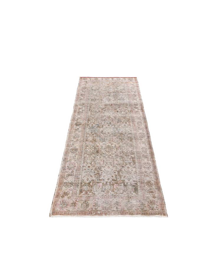 Detail image of 3' 7 x 8' 10 Hand Knotted Ultra Vintage Persian Wool Runner Rug