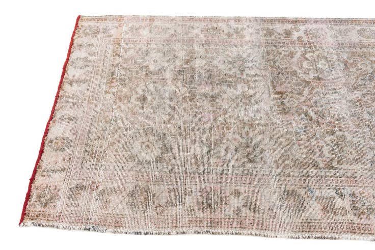 Detail image of 3' 7 x 8' 10 Hand Knotted Ultra Vintage Persian Wool Runner Rug