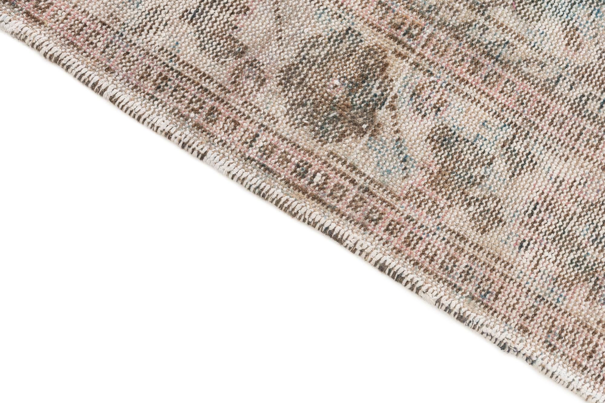 3' 7 x 8' 10 Hand Knotted Ultra Vintage Persian Wool Runner Rug