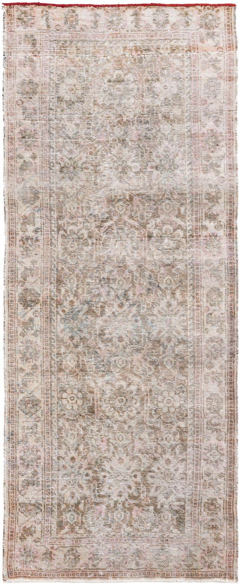 3' 7 x 8' 10 Hand Knotted Ultra Vintage Persian Wool Runner Rug