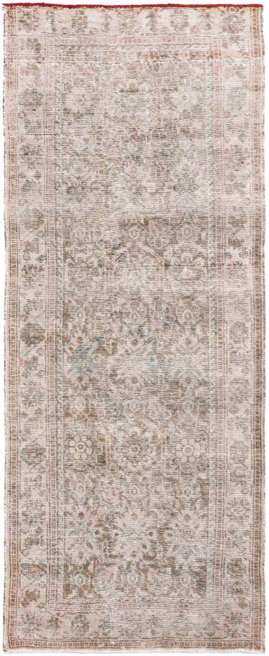 Detail image of 3' 7 x 8' 10 Hand Knotted Ultra Vintage Persian Wool Runner Rug