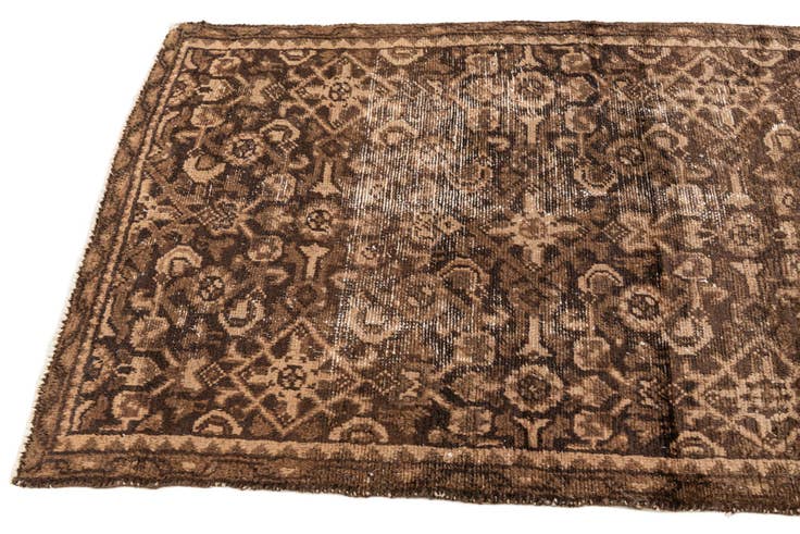 Detail image of 2' 10 x 11' 6 Hand Knotted Ultra Vintage Persian Wool Runner Rug