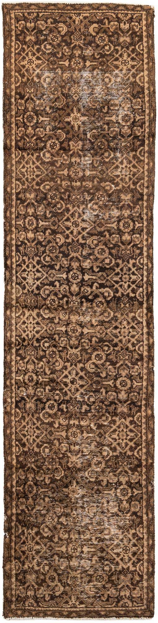 2' 10 x 11' 6 Hand Knotted Ultra Vintage Persian Wool Runner Rug