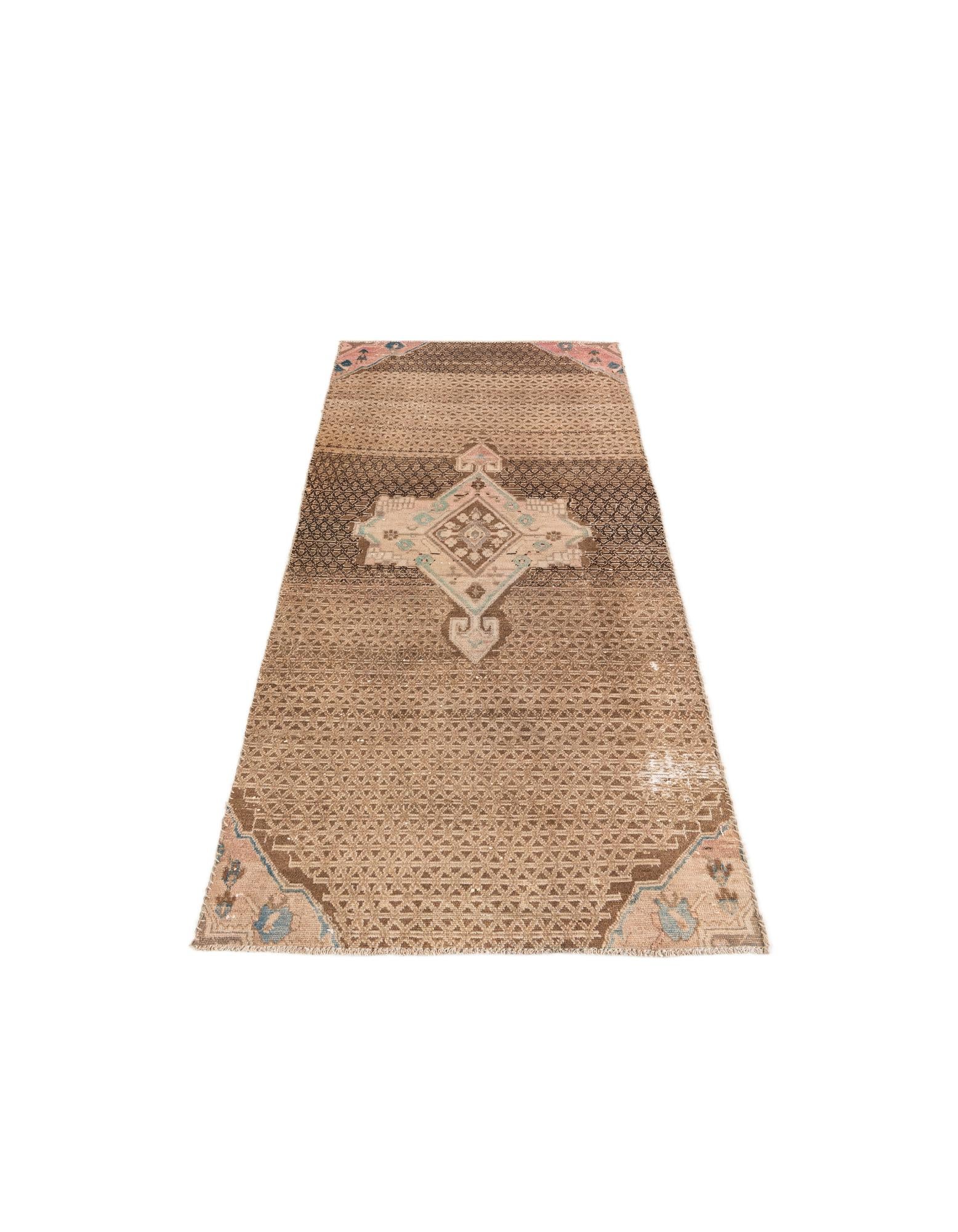 3' 2 x 7' 5 Hand Knotted Ultra Vintage Persian Wool Runner Rug