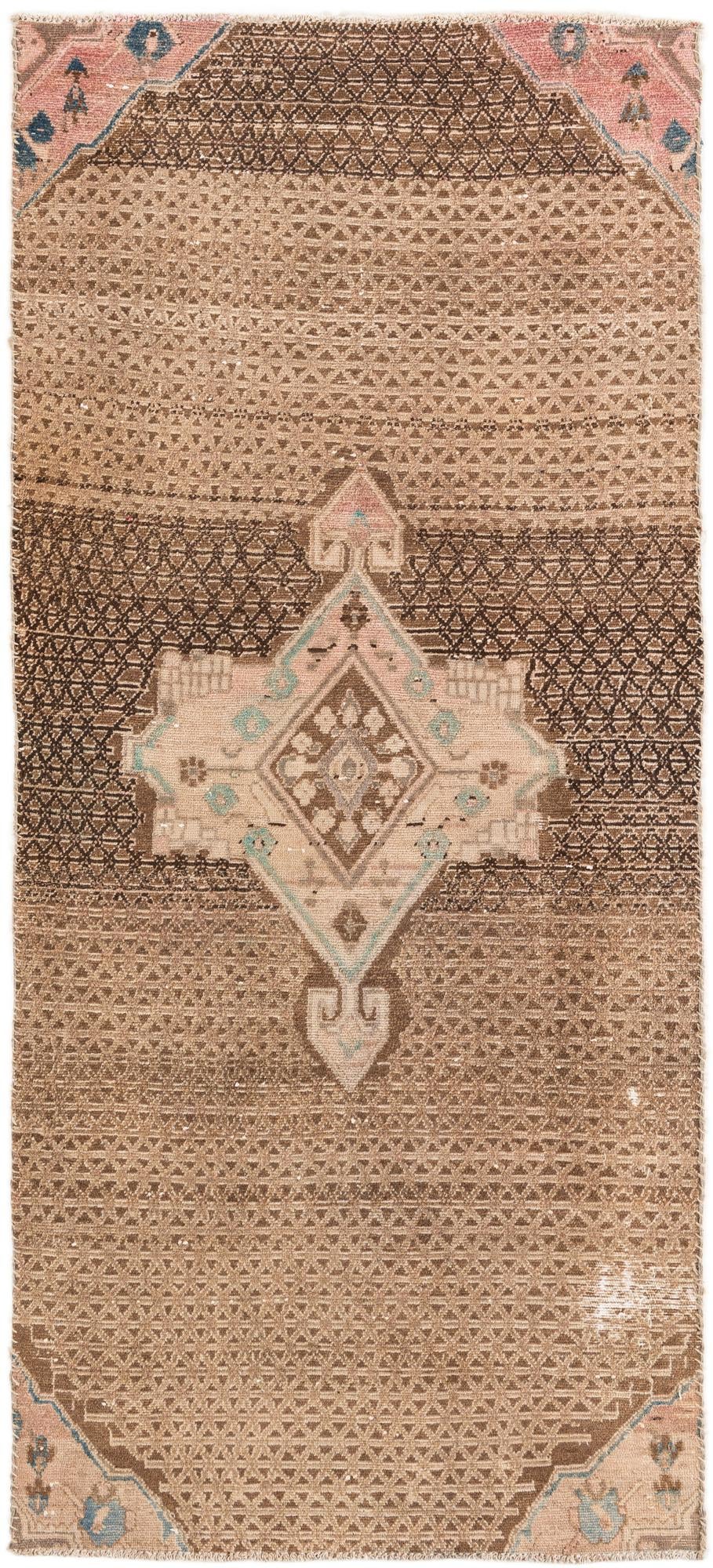 3' 2 x 7' 5 Hand Knotted Ultra Vintage Persian Wool Runner Rug