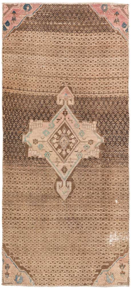 3' 2 x 7' 5 Hand Knotted Ultra Vintage Persian Wool Runner Rug