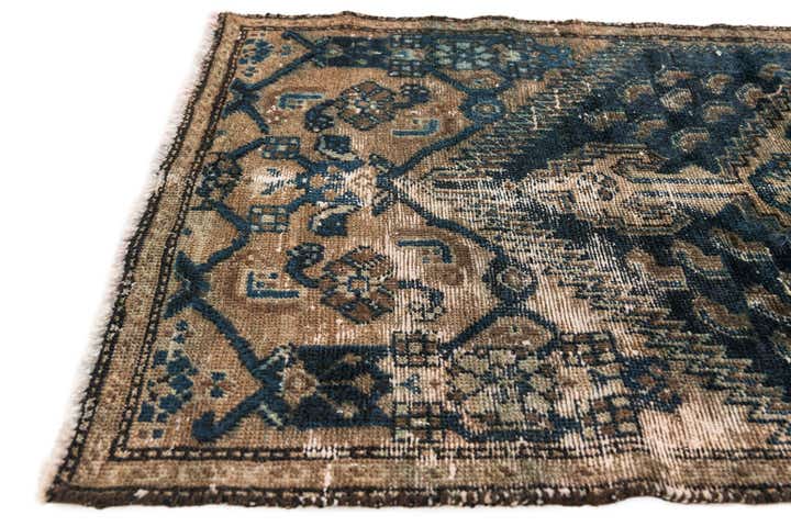 2' 7 x 6' Hand Knotted Ultra Vintage Persian Wool Runner Rug