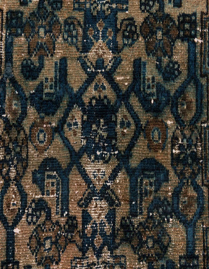 Detail image of 2' 7 x 6'  Hand Knotted Ultra Vintage Persian Wool Runner Rug