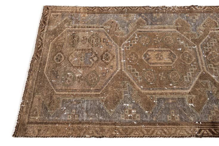 Detail image of 85cm x 185cm anudado a mano Ultra Vintage Alfombra Persa Lana Pasillera