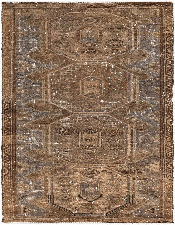 Detail image of 2' 10 x 6' Hand Knotted Ultra Vintage Persian Wool Runner Rug