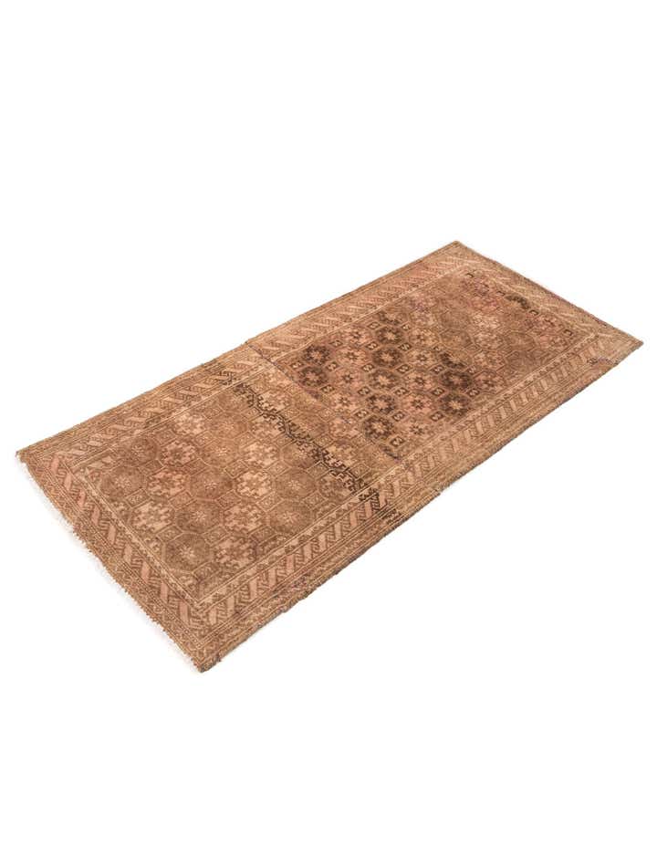 2' 2 x 4' 9 Hand Knotted Ultra Vintage Persian Wool Runner Rug