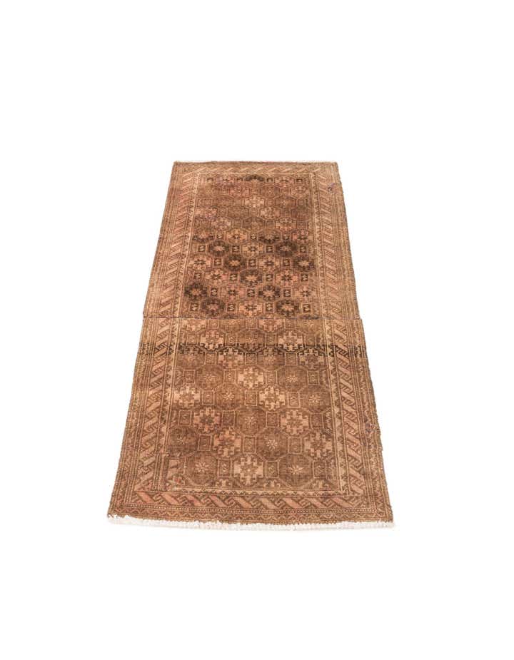 2' 2 x 4' 9 Hand Knotted Ultra Vintage Persian Wool Runner Rug