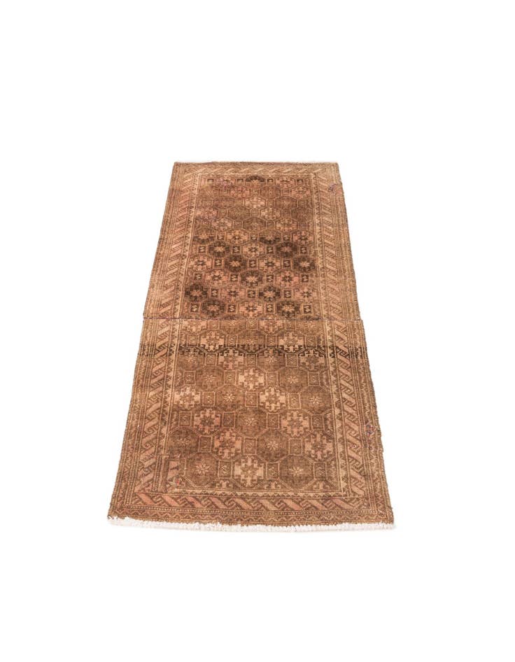 Detail image of 2' 2 x 4' 9 Hand Knotted Ultra Vintage Persian Wool Runner Rug