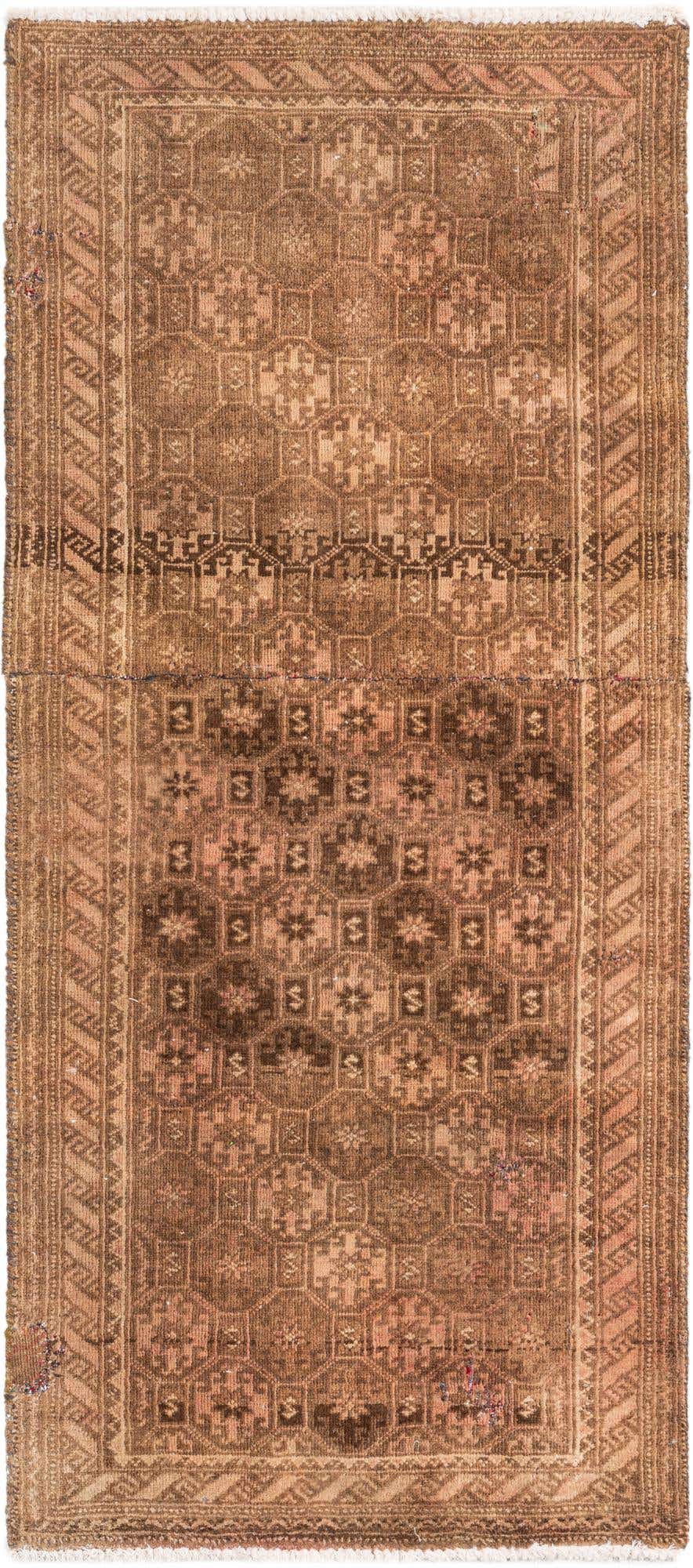 2' 2 x 4' 9 Hand Knotted Ultra Vintage Persian Wool Runner Rug
