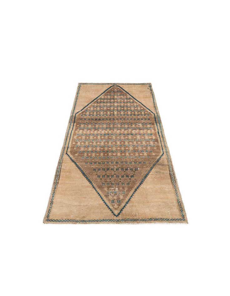 Detail image of 4' 2 x 8' 6  Hand Knotted Ultra Vintage Persian Wool Runner Rug