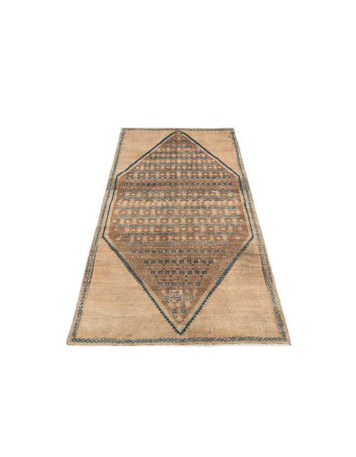 4' 2 x 8' 6 Hand Knotted Ultra Vintage Persian Wool Runner Rug