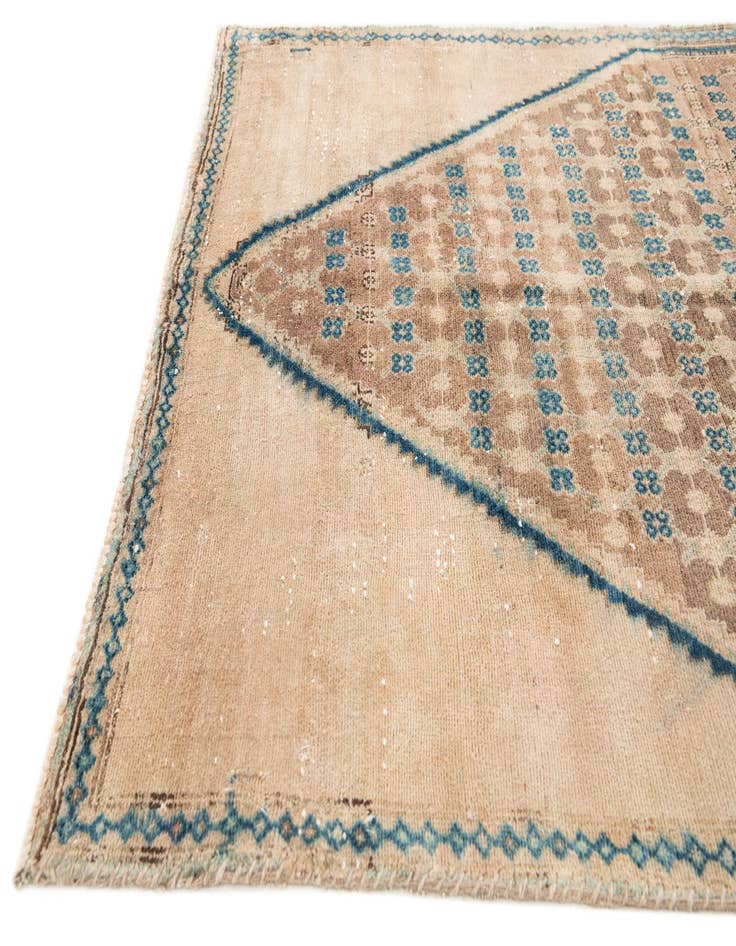 Detail image of 4' 2 x 8' 6  Hand Knotted Ultra Vintage Persian Wool Runner Rug