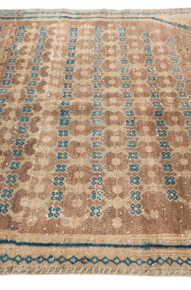 Detail image of 4' 2 x 8' 6 Hand Knotted Ultra Vintage Persian Wool Runner Rug