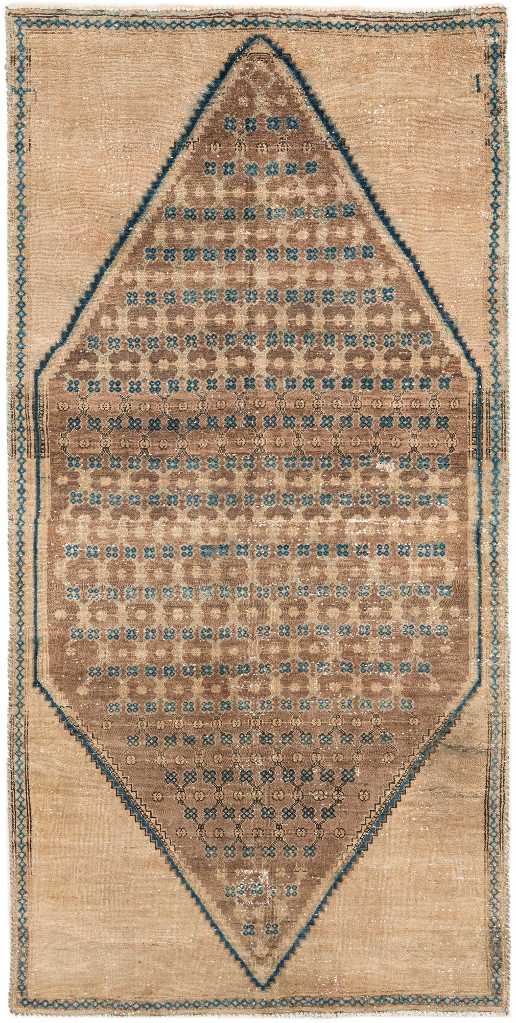 4' 2 x 8' 6 Hand Knotted Ultra Vintage Persian Wool Runner Rug