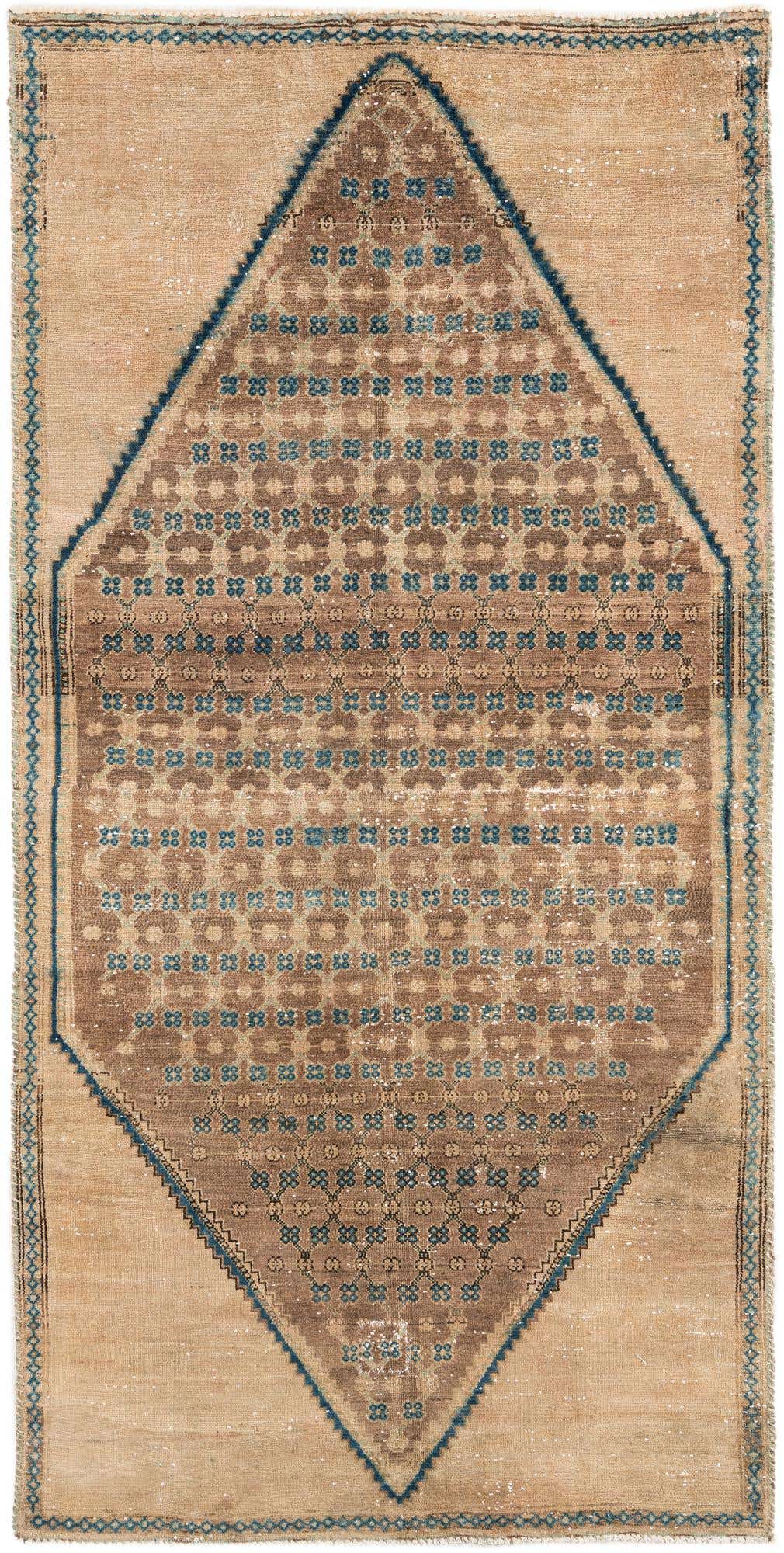 4' 2 x 8' 6 Hand Knotted Ultra Vintage Persian Wool Runner Rug