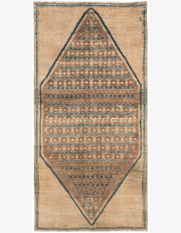 4' 2 x 8' 6 Hand Knotted Ultra Vintage Persian Wool Runner Rug