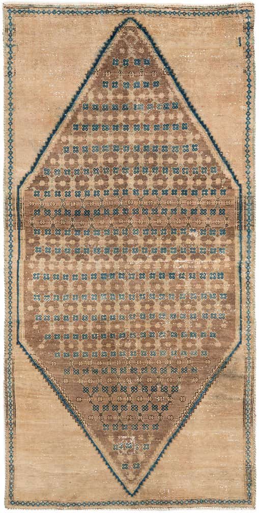 4' 2 x 8' 6 Hand Knotted Ultra Vintage Persian Wool Runner Rug