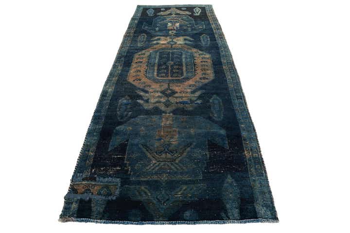 3' 5 x 9' Hand Knotted Ultra Vintage Persian Wool Runner Rug