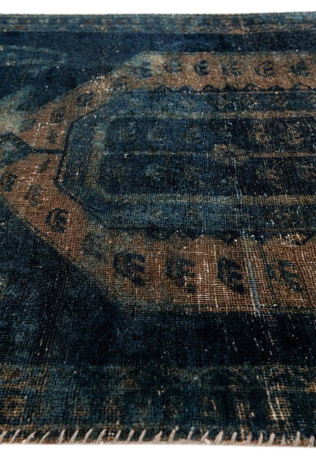 Detail image of 3' 5 x 9' Hand Knotted Ultra Vintage Persian Wool Runner Rug