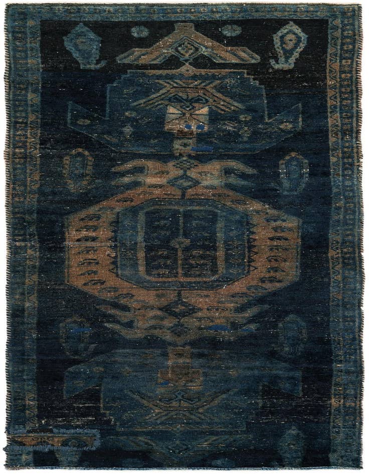 Detail image of 3' 5 x 9' Hand Knotted Ultra Vintage Persian Wool Runner Rug