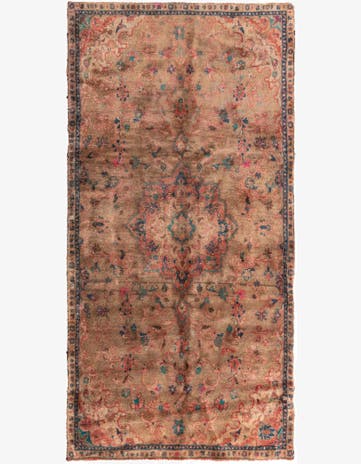 3' 10 x 7' 10 Hand Knotted Ultra Vintage Persian Wool Runner Rug