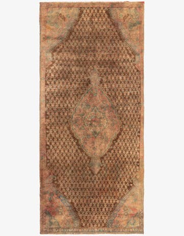 4' x 9' 3 Hand Knotted Ultra Vintage Persian Wool Runner Rug