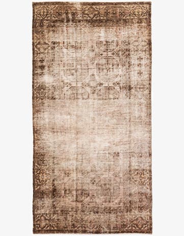 4' 9 x 9' 7 Hand Knotted Ultra Vintage Persian Wool Runner Rug