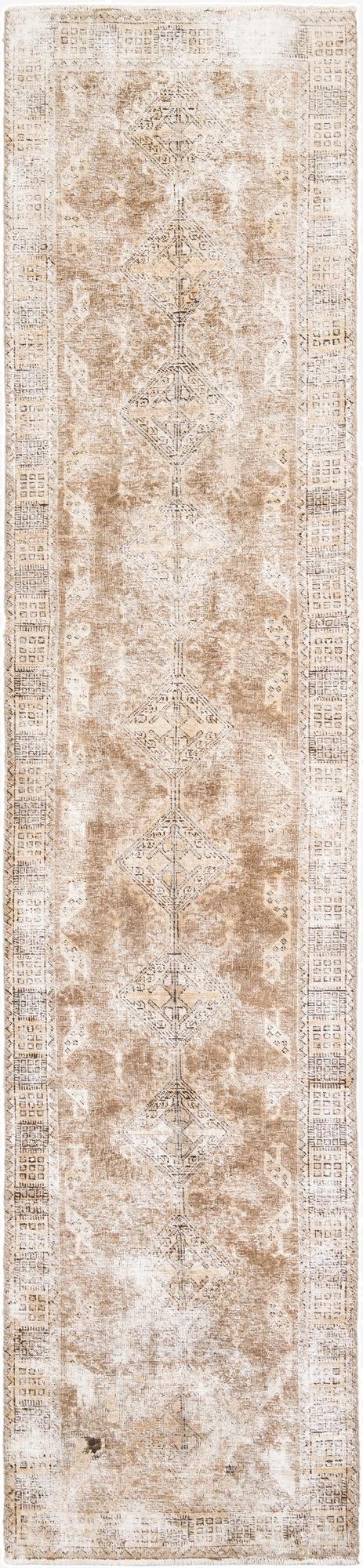 2' 9 x 11' 4  Hand Knotted Ultra Vintage Persian Wool Runner Rug