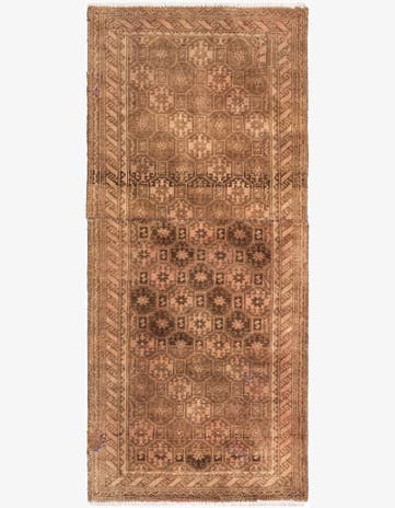 2' 2 x 4' 9 Hand Knotted Ultra Vintage Persian Wool Runner Rug