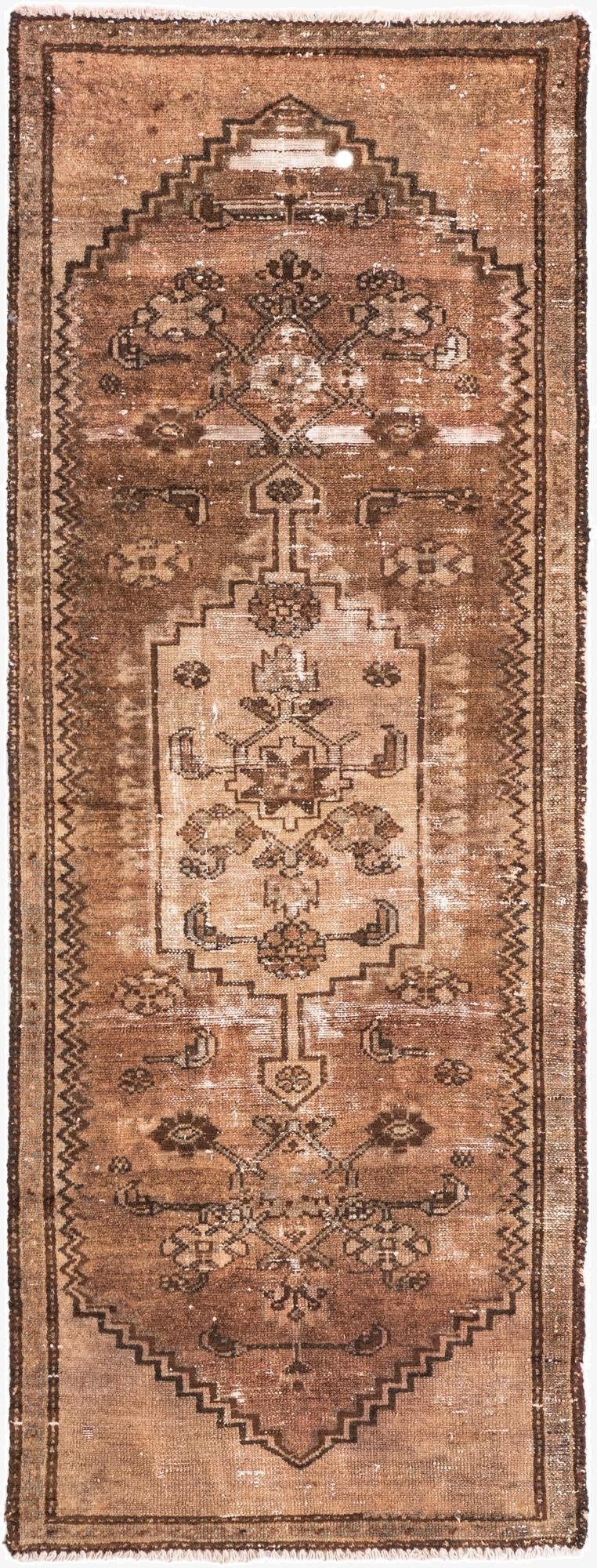 2' 3 x 5' 9  Hand Knotted Ultra Vintage Persian Wool Runner Rug